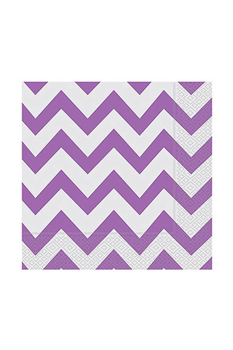 Roll-Up Kağıt Peçete Lila Zigzag 33 x 33cm 20li - 1