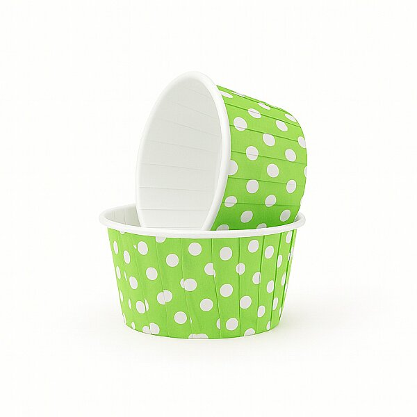 Roll-up Muffin Kek Kapsülü Yeşil Puantiyeli 50 Adet - 1