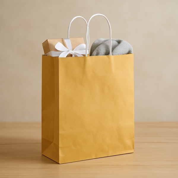 Roll-Up Kraft Çanta Altın Orta Boy 25x31cm 25li - 2