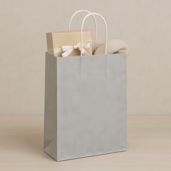 Roll-Up Kraft Çanta Gümüş Büyük Boy 31x41cm 25li - 3