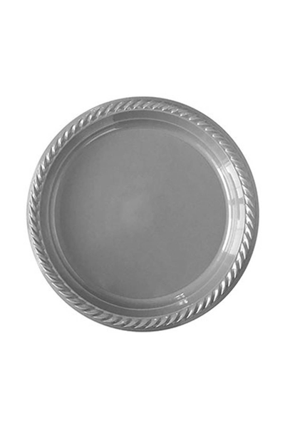 Roll-Up Plastik Tabak Gümüş 22cm 25li - 1