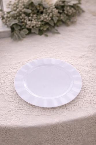 Roll-Up Plastik Kalın Tabak Büyük 26 cm Beyaz 6 Adet - 2