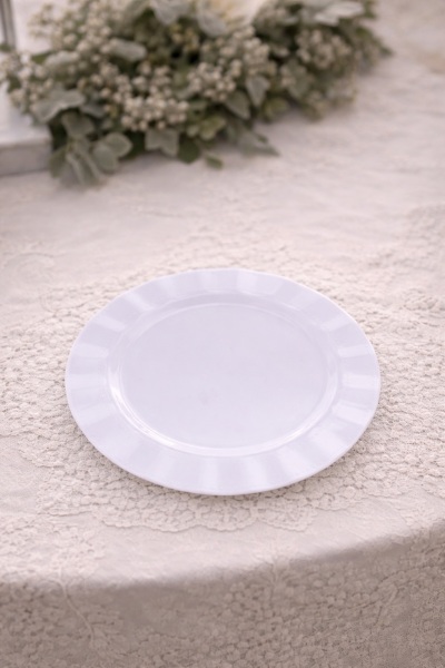 Roll-Up Plastik Kalın Tabak Büyük 26 cm Beyaz 6 Adet - 2