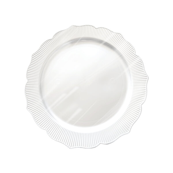 Roll-Up Plastik Kalın Tabak Büyük 26 cm Beyaz 6 Adet - 1