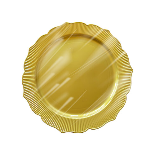 Roll-Up Plastik Kalın Tabak Büyük 26 cm Gold 6 Adet - Roll-Up