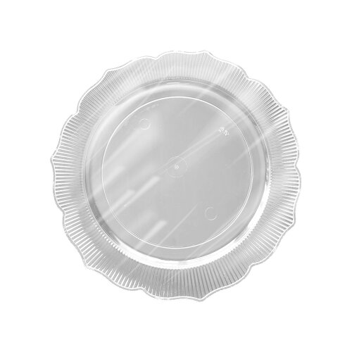 Roll-Up Plastik Kalın Tabak Büyük 26 cm Gümüş 6 Adet - Roll-Up