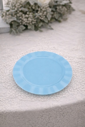 Roll-Up Plastik Kalın Tabak Büyük 26 cm Mavi 6 Adet - Roll-Up