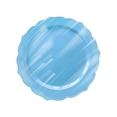 Roll-Up Plastik Kalın Tabak Büyük 26 cm Mavi 6 Adet - Roll-Up