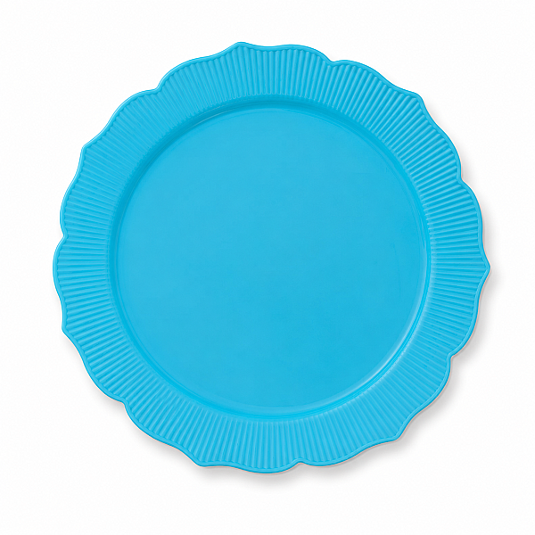 Roll-Up Plastik Kalın Tabak Büyük 26 cm Mavi 6 Adet - 1