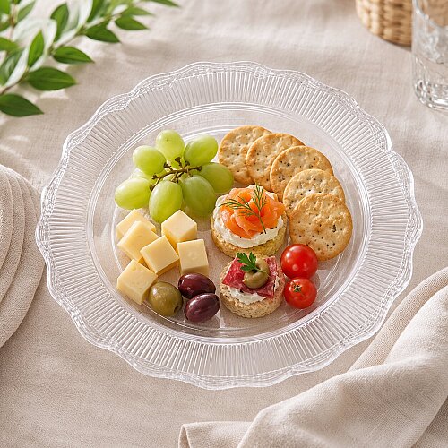 Roll-Up Plastik Kalın Tabak Büyük 26cm Şeffaf 6 Adet - 4