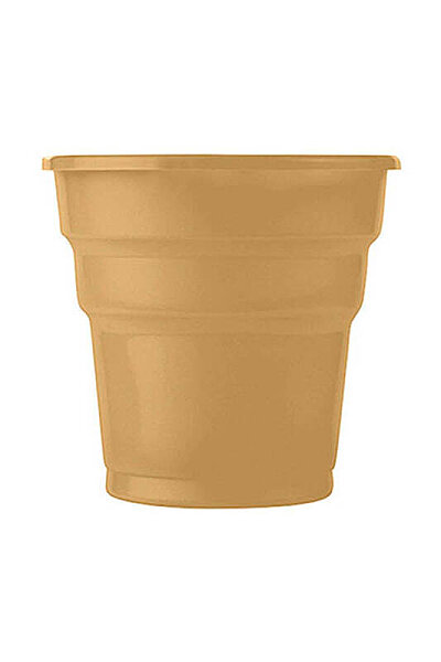 Roll-up Plastik Meşrubat Bardağı Altın 7 oz 25 Adet - 1