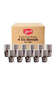 Roll-Up 4oz Türk Kahvesi ve Espresso Karton Bardak 100 Adet - 2