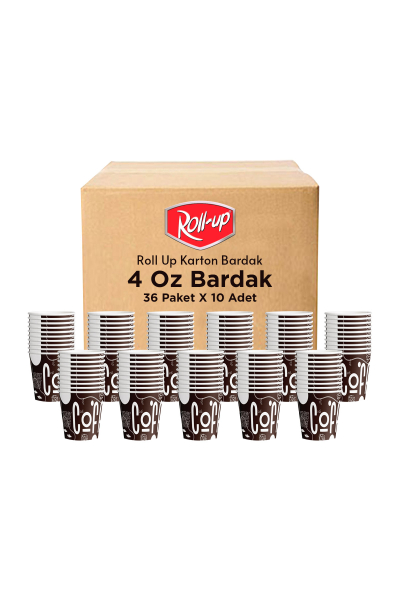 Roll-Up 4oz Türk Kahvesi ve Espresso Karton Bardak 360 Adet (Koli) - 1