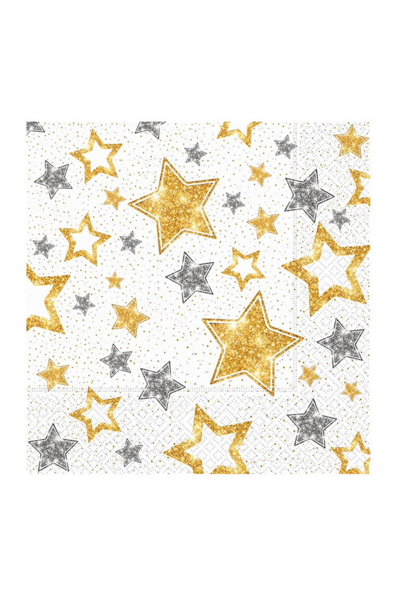 Roll-Up Kağıt Peçete Yıldızlar Beyaz 33cm x 33cm 20li - 1