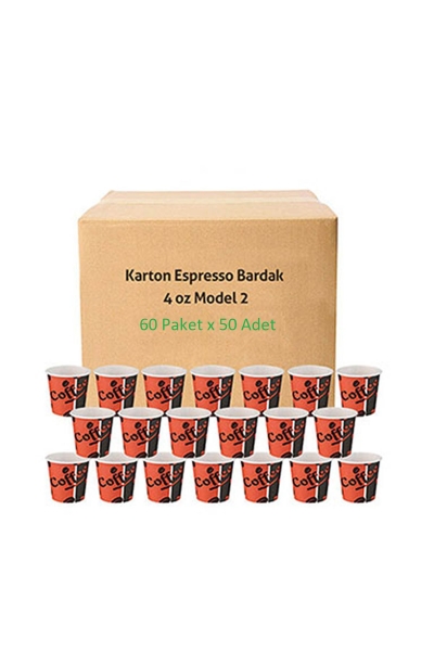 Roll-Up Karton Bardak 4 oz Kırmızı Siyah 3000 Adet - 1