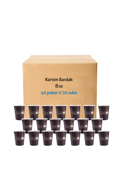 Roll-Up Karton Bardak 8 oz Kahverengi 2000 Adet - 1