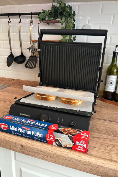 Roll-Up Kesilmiş Mini Pişirme Kağıdı Airfryer - Tost Makinesi - Mini Fırın uyumlu 12 Yaprak x 4 Kutu - 1
