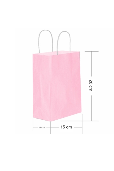 Roll-Up Kraft Çanta Pembe Minik Boy 15x20cm 25li - 1