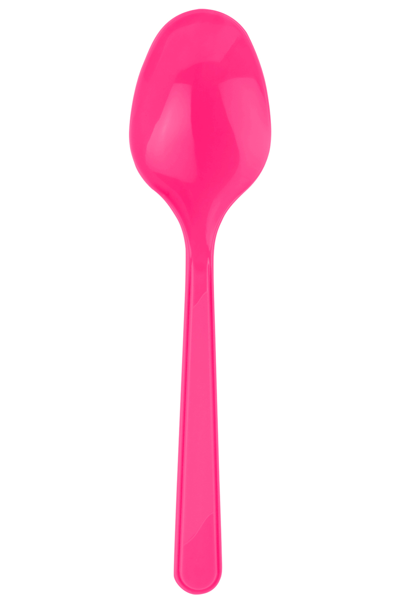 Roll-Up Plastik Kaşık Fuşya 25li - 1