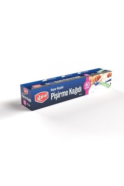 Roll-Up Silikonlu Pişirme Kağıdı Kayar Bıçak Hediyeli 37cm x 40 m 1 Adet - 1