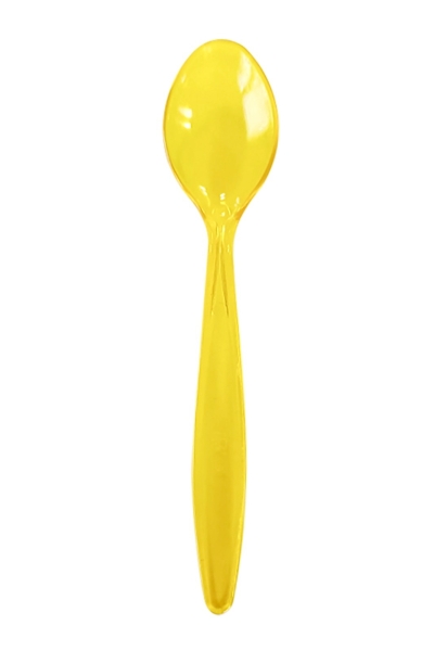 Transparan Dondurma/Tatlı Kaşık Sarı Dalgalı Model 50li - 1
