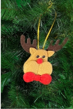Yılbaşı Geyikli Pelüş Ağaç Süsü 5 x 8cm - Kullan At Market