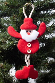 Yılbaşı Noel Baba Pelüş Asma Süs Desenli 15cm - Kullan At Market