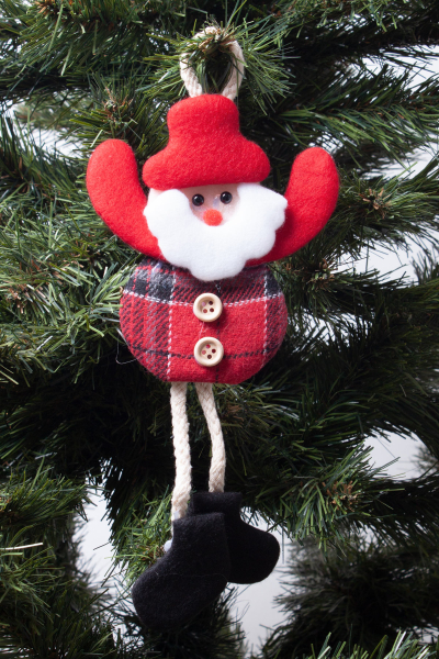 Yılbaşı Noel Baba Pelüş Asma Süs Desenli 15cm - 2