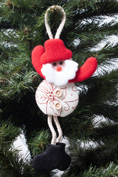Yılbaşı Noel Baba Pelüş Asma Süs Desenli 15cm - 3